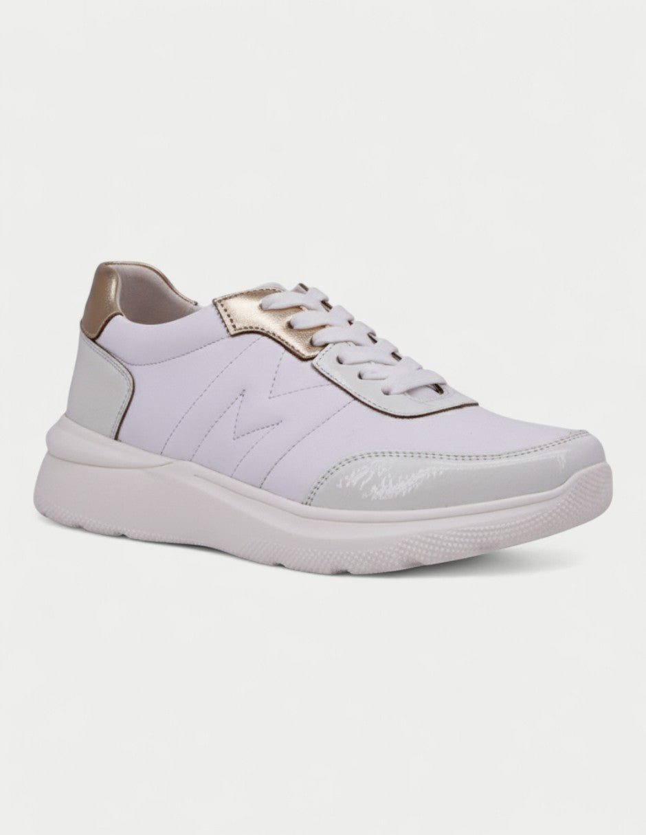 Tenis Elsa 02 Manet, vista en ángulo lateral Blanco 
