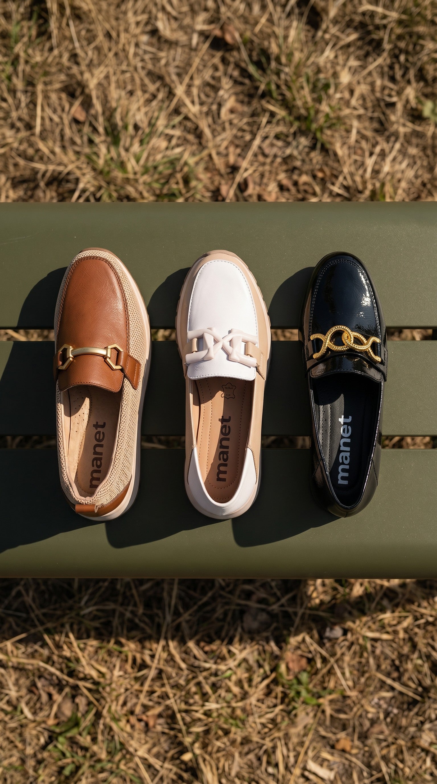 mocasín de piel confort para mujer manet 