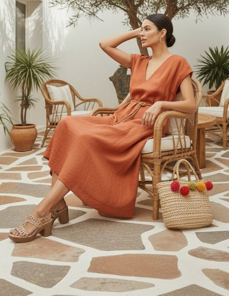 Manet Atenea 08 tan leather high heel sandals with an open toe and intricate strap design.